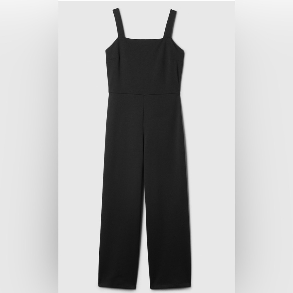 NEW Gap Ponte Square Neck Knit Jumpsuit-Size XXL-Black
